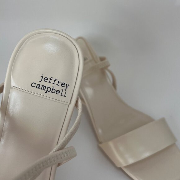 Jeffrey Campbell Adapt Sandals Slingback Cream Block Heel Sandals Size 6.5 - Picture 11 of 12